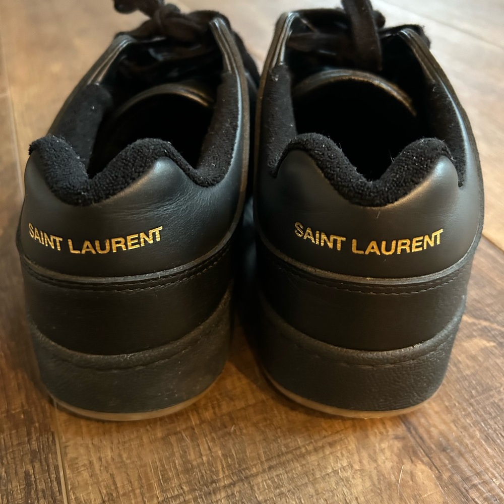 Saint Laurent Black Leather Sneakers with Gum Sole - Picture 5 of 5
